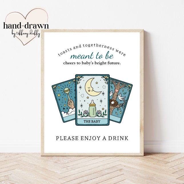Tarot Baby Shower Framable Drinks Bord-tecken Poster (Skapare uppladdad)