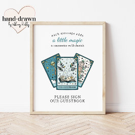 Tarot Baby Shower Framework Guest Bok-tecken Poster