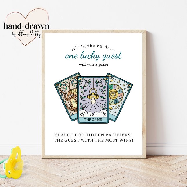 Tarot Baby Shower Hitta spelsignalen i Nappar Poster (Skapare uppladdad)