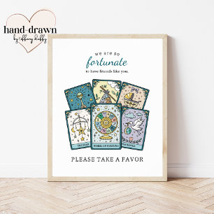 Tarot Baby Shower Party Favor Inramningsbar Bordss Poster