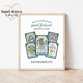 Tarot Baby Shower Rambar Bordskylt Poster