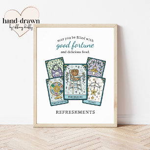Tarot Baby Shower Rambar Bordskylt Poster