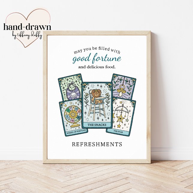 Tarot Baby Shower Rambar Bordskylt Poster (Skapare uppladdad)