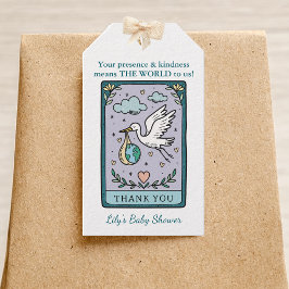 Tarot Baby Shower the World Tack Favor Presentetikett