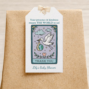 Tarot Baby Shower the World Tack Favor Presentetikett