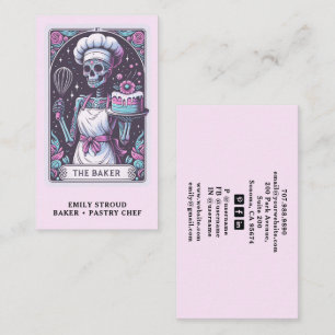 Tarot Baker Konditor Efterrätter Catering Rosa Visitkort