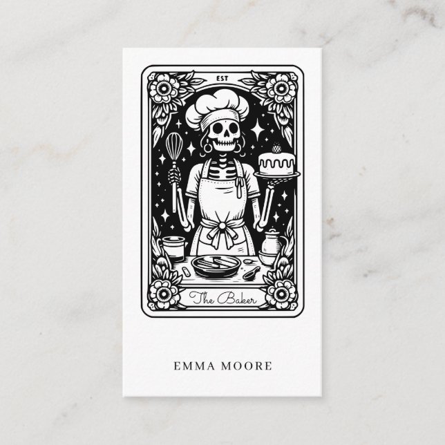 Tarot Baker Pastry Chef Dessert Caterer Visitkort (Framsida)