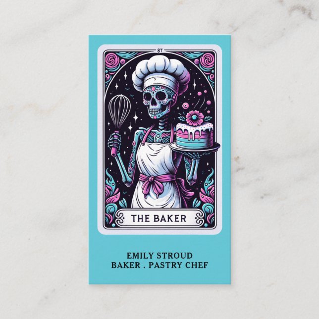 Tarot Baker Pastry Chef Dessert Caterer Visitkort (Framsida)