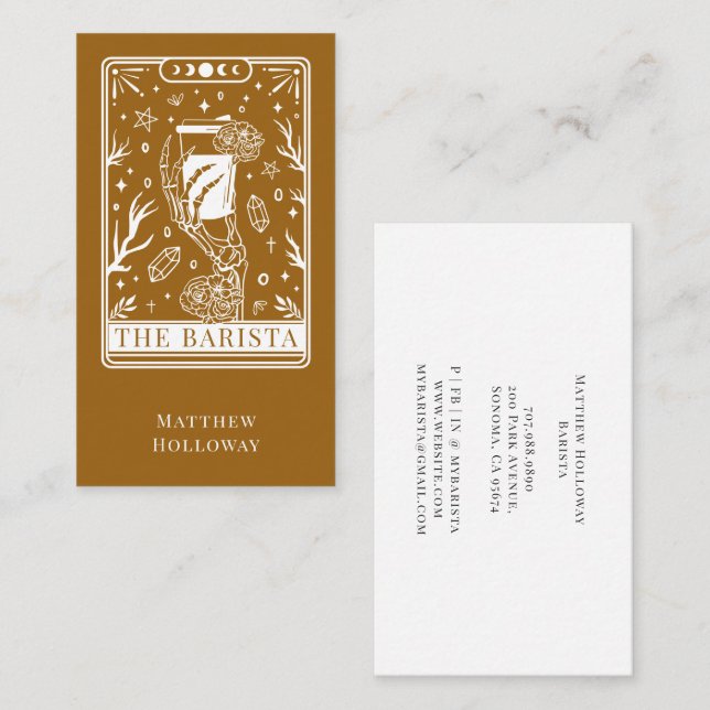Tarot  Barista Business Card Visitkort (Fram/baksida)