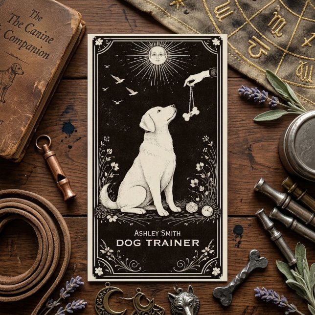 Tarot Boho Mystisk Hundtränare AffärsKort Visitkort (Skapare uppladdad)