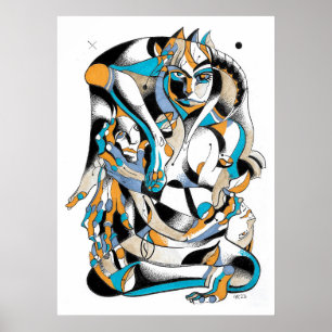 Tarot buddha bläck poster