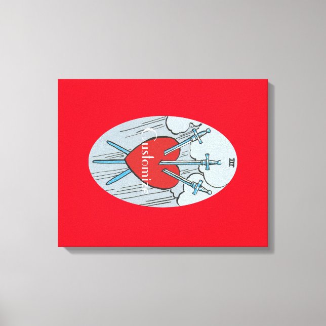 Tarot Card 3-svärd Thunder_Cove Canvastryck (Framsida)