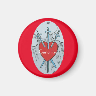 Tarot Card 3-svärd Thunder_Cove Magnet