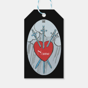 Tarot Card 3-svärd Thunder_Cove Presentetikett