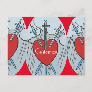 Tarot Card 3-svärd Thunder_Cove Vykort