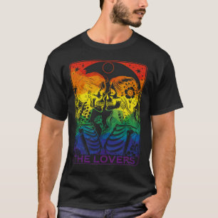 Tarot Card, Älskare Rainbow Kissing Lesbisk Skel T Shirt