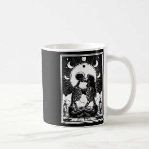 Tarot Card Älskare Skeleton Goth Halloween Kaffemugg