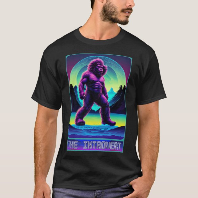 Tarot Card Bigfoot - Introvert - Yeti Bigfoot T Shirt (Framsida)