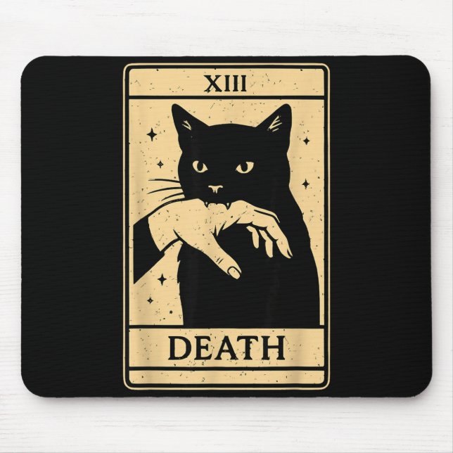 Tarot Card Black Cat Occult Witchy Black Cat Tarot Musmatta (Framsidan)
