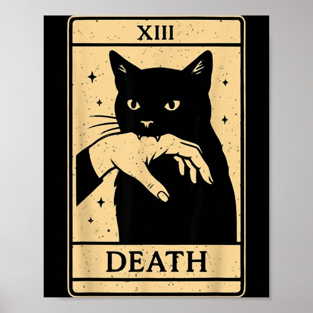 Tarot Card Black Cat Occult Witchy Black Cat Tarot Poster (Framsidan)