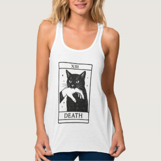 Tarot Card Black Cat Shirt – Tarot Death Tee, Witc Linne Med Racerback