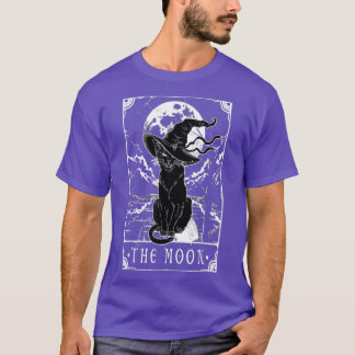Tarot Card Crescent Moon And Black Cat Witch Hat H T Shirt
