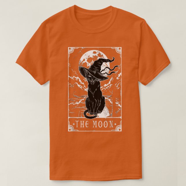 Tarot Card Crescent Moon And Black Cat Witch Hat H T Shirt (Design framsida)