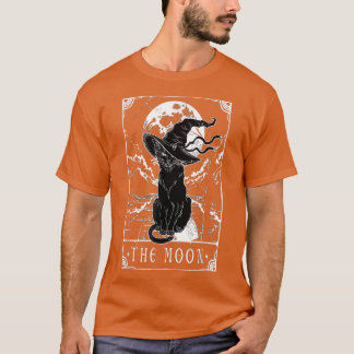 Tarot Card Crescent Moon And Black Cat Witch Hat H T Shirt
