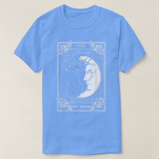 Tarot Card Crescent Moon And Cat Graphic  T Shirt (Design framsida)