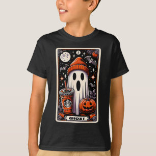 Tarot Card Cute Ghost Spooky Season Jack o lantern T Shirt