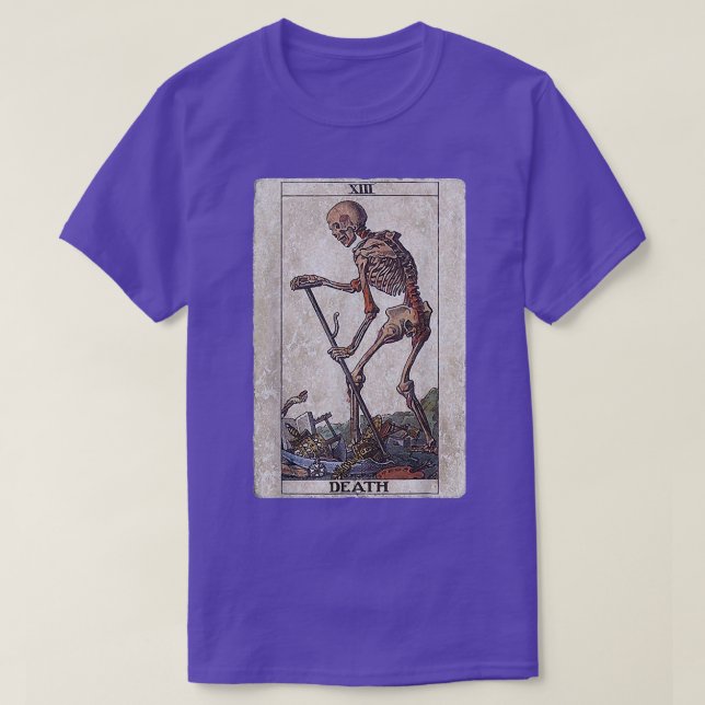 Tarot Card Dödsskeleton Atheist Occult Pagan Wit T Shirt (Design framsida)