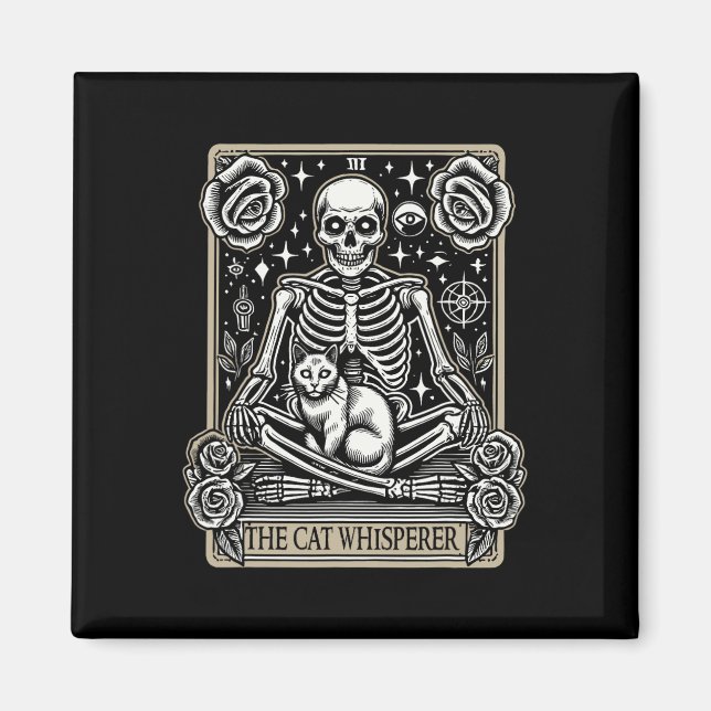 Tarot Card Emo gotiic - Occult the Cat Whisperer Magnet (Framsidan)