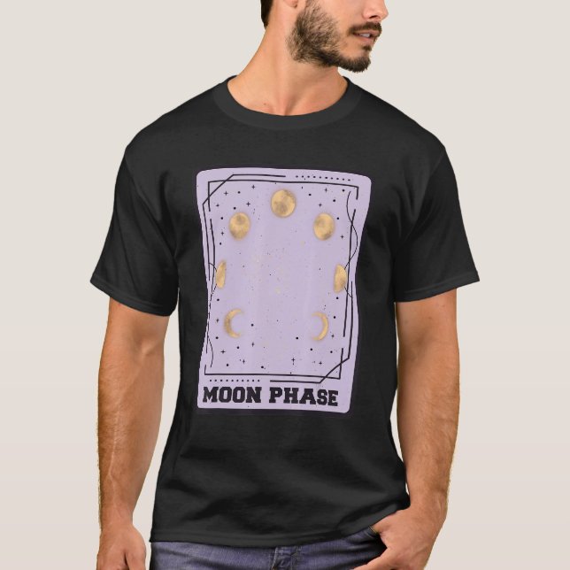 Tarot Card-faser i Måne, Mystical Card Occult T Shirt (Framsida)