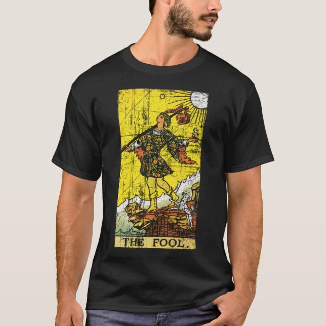 Tarot Card Fool Major Arcana T Shirt (Framsida)