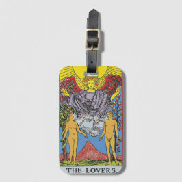 Tarot Card-fotnoter i Älskare Bagagebricka
