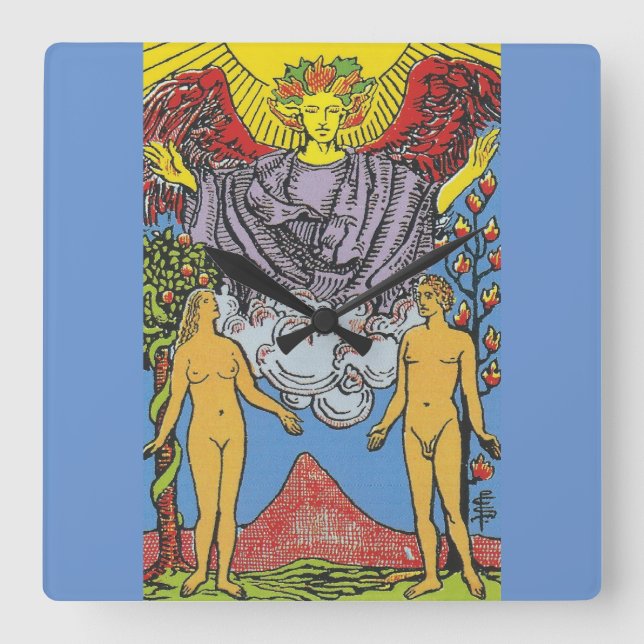 Tarot Card-fotnoter i Älskare Fyrkantig Klocka (Framsida)