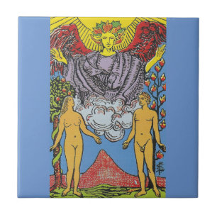 Tarot Card-fotnoter i Älskare Kakelplatta