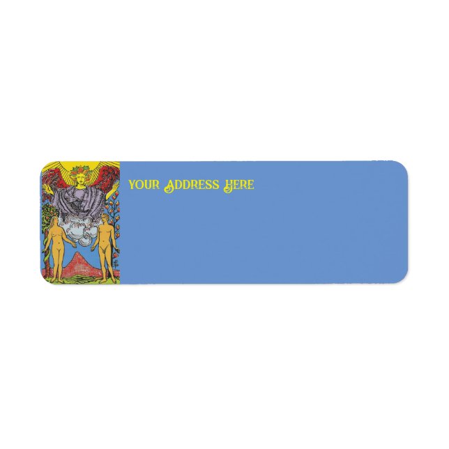 Tarot Card-fotnoter i Älskare Returadress Etikett (Framsidan)