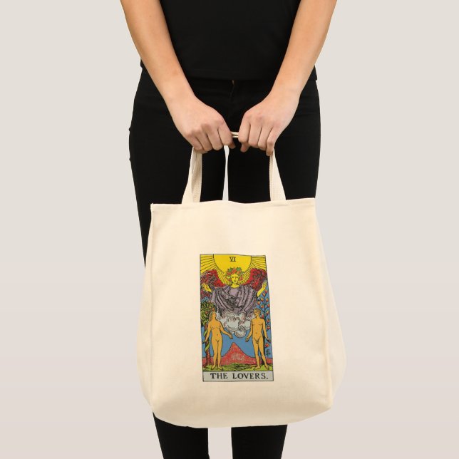 Tarot Card-fotnoter i Älskare som läser i bag Tygkasse (Framsida (produkt))