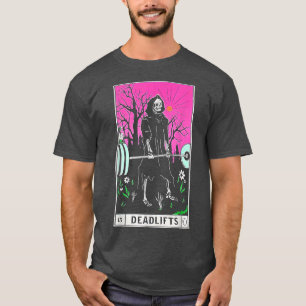 Tarot Card Funny Gym Deadlifts Workout Occult Read T Shirt
