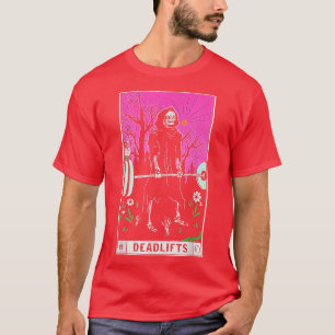 Tarot Card Funny Gym Deadlifts Workout Occult Read T Shirt