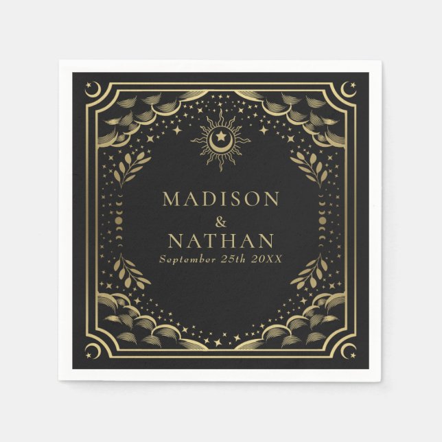 Tarot Card Gothic Bröllop Pappersservett (Framsidan)