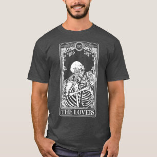 Tarot Card gotiic Älskare Skeletons Måne par T Shirt