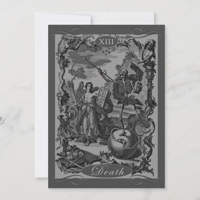 Tarot Card Halloween fest Inbjudningar (Baksida)