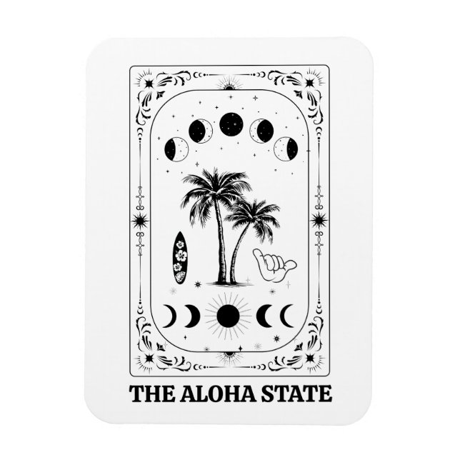 Tarot Card Hawaii Aloha State Celestial Souvenir Magnet (Vertikal)