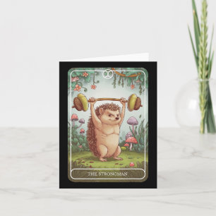 Tarot Card Hedgehog Strongman Lyfts ut-gymmen Kort