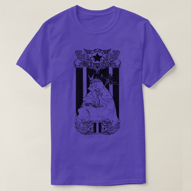Tarot Card  High Priestess Occult Scary Gothic  T Shirt (Design framsida)