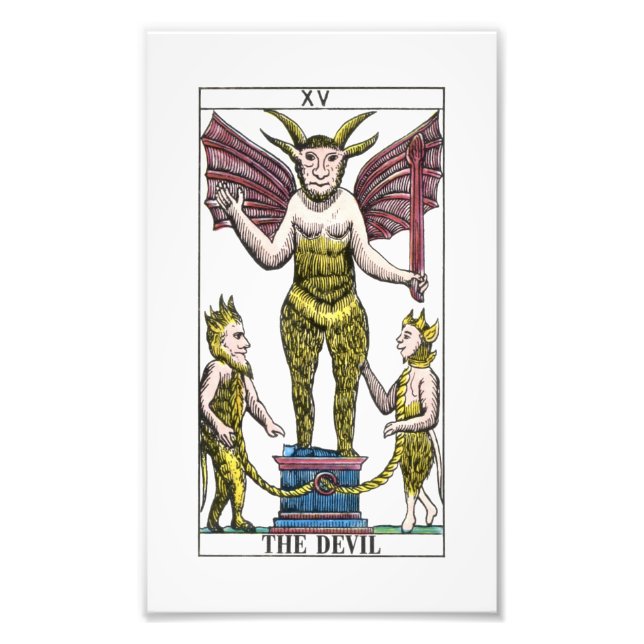Tarot Card i Djävulen Fototryck (Framsidan)