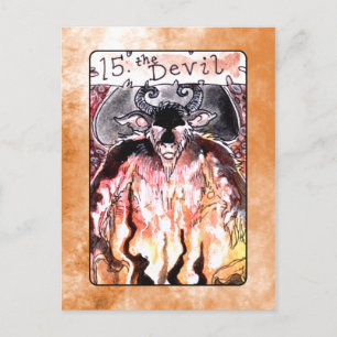 Tarot Card i Djävulen Vykort