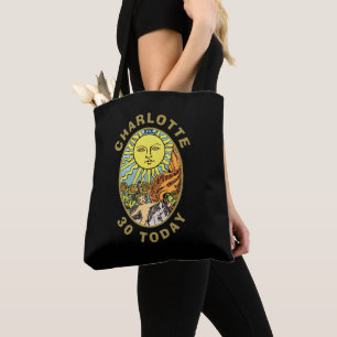 Tarot Card i Sol 30års födelsedag Black Namn Tygkasse